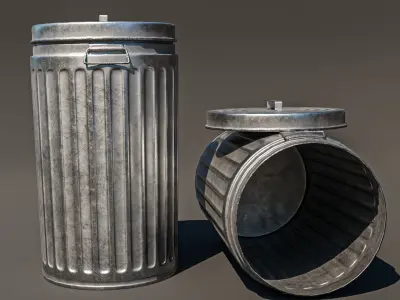 Dust Bin Low-Poly Low-poly 3D model