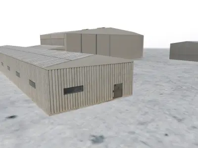 EDDF Fire Station Low-poly 3D model