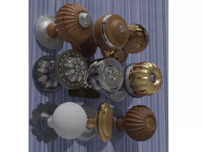 9 Door Knobs 3D model
