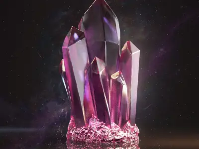 THE CRYSTAL CLUSTER - GEMSTONE - QUARTZ - AMETHYST - ROCK 3D print model