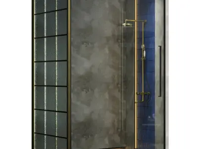 Corner Shower Cabins 10 Low-poly 3D model