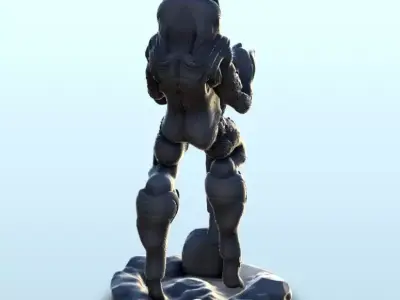 Alien warrior with dog head 9 - Future Sci-Fi SF Post apocalypti 3D print model