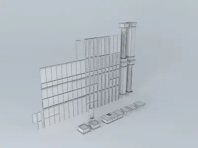 Stone and Wood Architecture Set 3D model