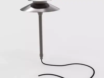 Garden Mushroom light Low-poly 3D model