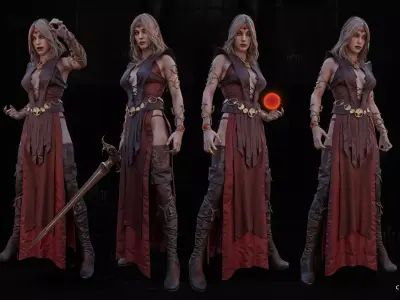 Vampire Lady 3D Model 3D model