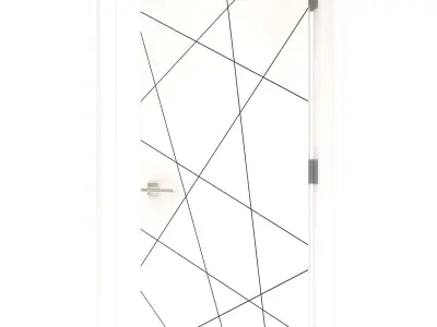 Door-016 door with lines 3D model