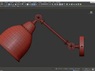 Braccio Arte Lamp bronze Low-poly 3D model