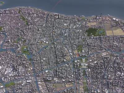 Wenzhou - 3D City Model Low-poly 3D model
