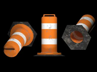 Traffic cone Low-poly 3D model 10
