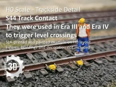 H0 Scale - Trackside Detail - German S44 Track Contact 3D print model