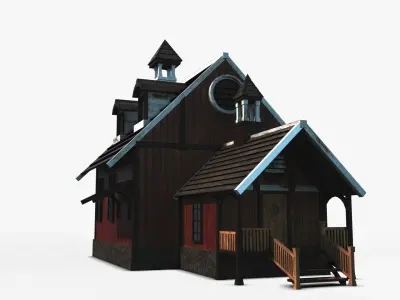 Cottage 17 Low-poly 3D model