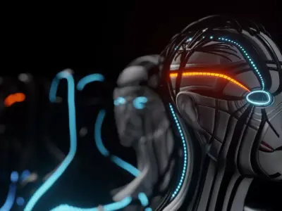 Female Robot 3D model