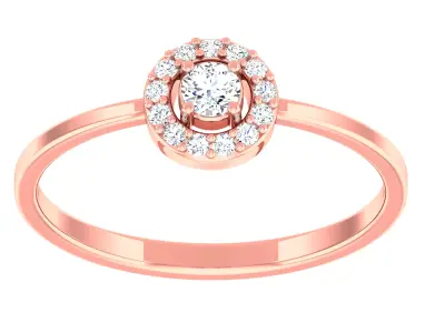 light ring engagement gold diamand ready to print 3D print model