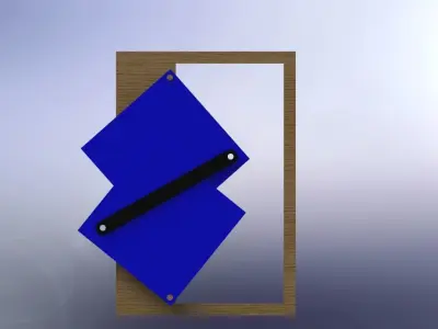 Toggle two door mechanism Low-poly 3D model