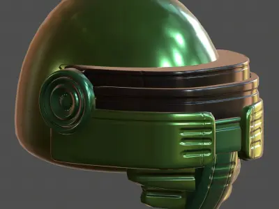 Gas mask helmet 3d model scifi Low-poly  Low-poly 3D model