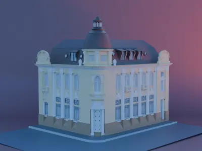 Historic Building 3D Model  Classic Architecture Asset 3D print model
