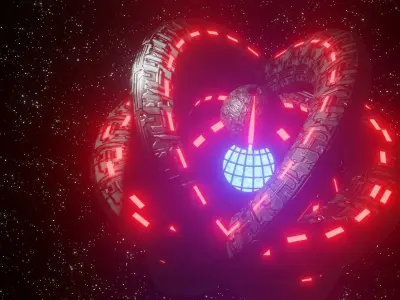 Dyson Sphere Death Star Low-poly 3D model