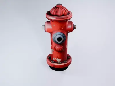 Low Poly Fire Hydrant - Stylized Urban 3D Model 3D model