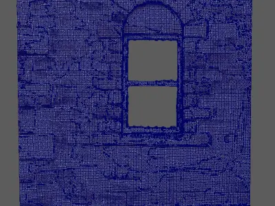 Wall of an ancient built in the times of Medieval  3D model