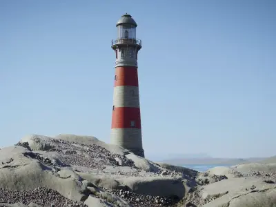 Lighthouse Scene Low-poly 3D model