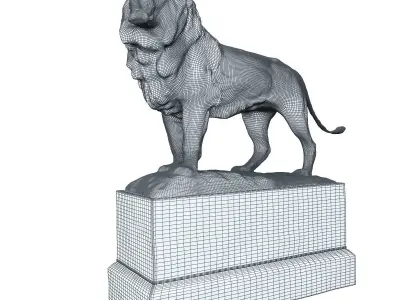 Lion Sculpture 3D model