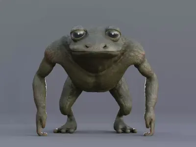 Frogman Character Rigged PBR 8K Textures version 4-0 Low-poly 3D model