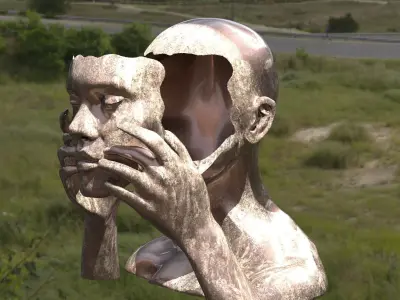 Garden Face sculpture face larger  3D model