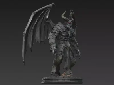 Horror Statue Demon 3D Model Low-poly 3D model