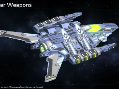 Enkar Republic Attack Fighter Karban Low-poly 3D model