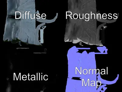 Waterfall Rock Archway D Model Pack Low-poly 3D model