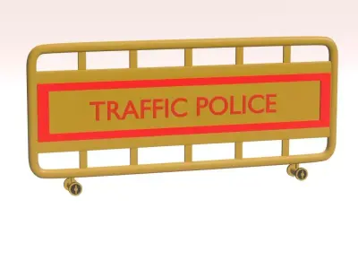 Road Barricade Game Ready 3d Model Low-poly 3D model