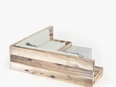 Sofa and concret table 3D model