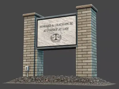 Lawyer Office Sign Low-poly 3D model