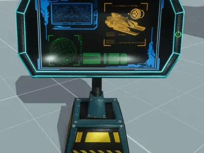 Sci Fi Futuristic Screen and Display Low-poly 3D model