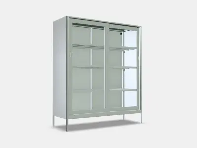IDASEN Cabinet with sliding glass doors Low-poly 3D model