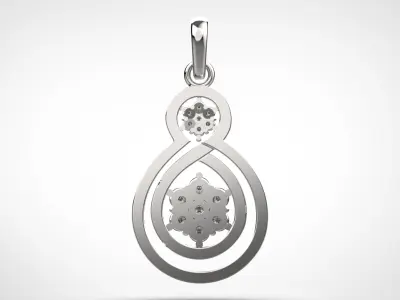 PE1402 Classic Solitaire Pendant half ct CAD STL 18K  3g 3D print model