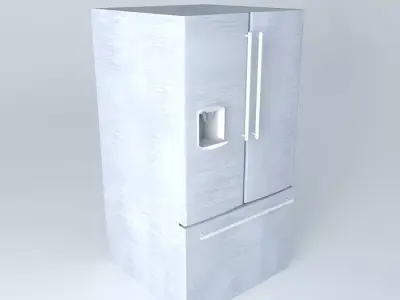 Large Refrigerator Double Door with freezer drawer 3D model