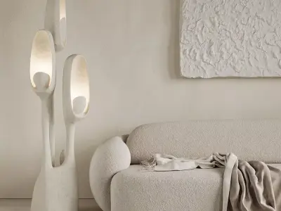 Organic Sculptural Floor Lamp 3D Model  3D model
