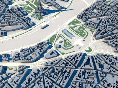Cityscape Paris France 2 3D model