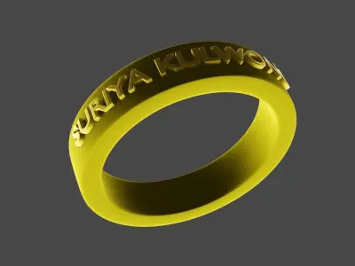 Gold bracelets engraved with names 3D print model