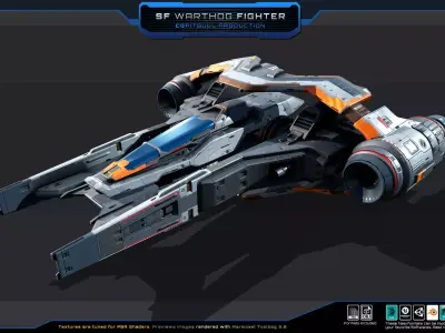 SF Warthog Fighter  Low-poly 3D model