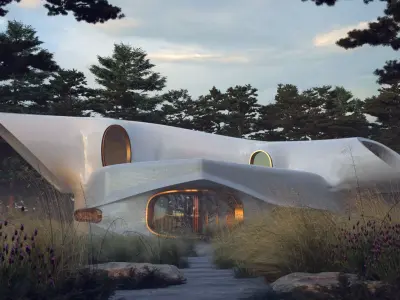 Organic design Minimalist Modern Villa  3D model