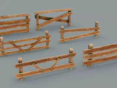 Fence Low-poly 3D model
