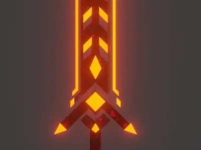 Hell sword Low-poly 3D model
