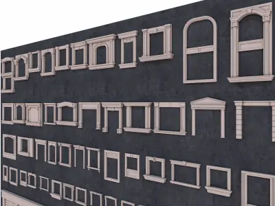 Building Facade Precast Frame Collection 3D model