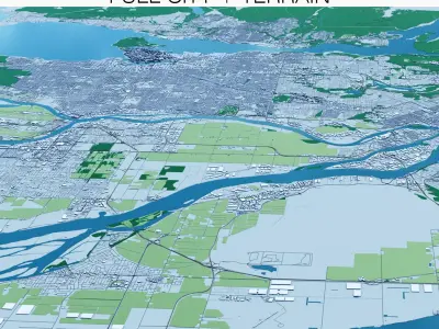 Vancouver with Terrain  3D model