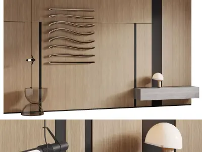 Headboard set 3D model