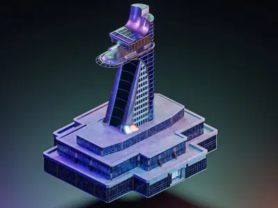 Avengers Tower Low-poly 3D model