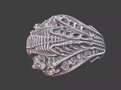 bioorganic giger style ring  v1 3D print model