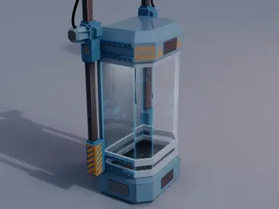 sci-fi capsule Low-poly 3D model